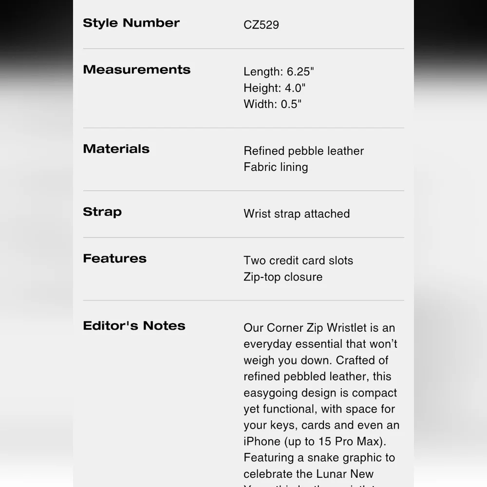 Coach Year Of The Snake Ruby Red Leather Corner Zip Wristlet, New With Tags - Picture 9 of 16